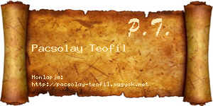 Pacsolay Teofil névjegykártya